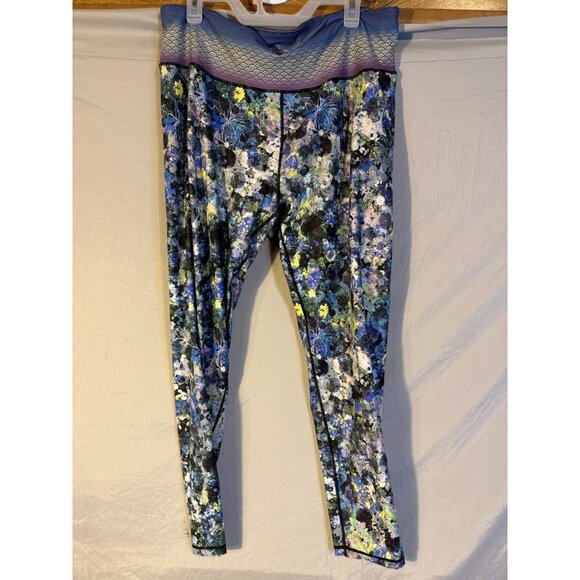 Nanette Lepore Yogi Stretch Pants Purple Boho Pattern Womens Plus Size 3X Active - Picture 3 of 3